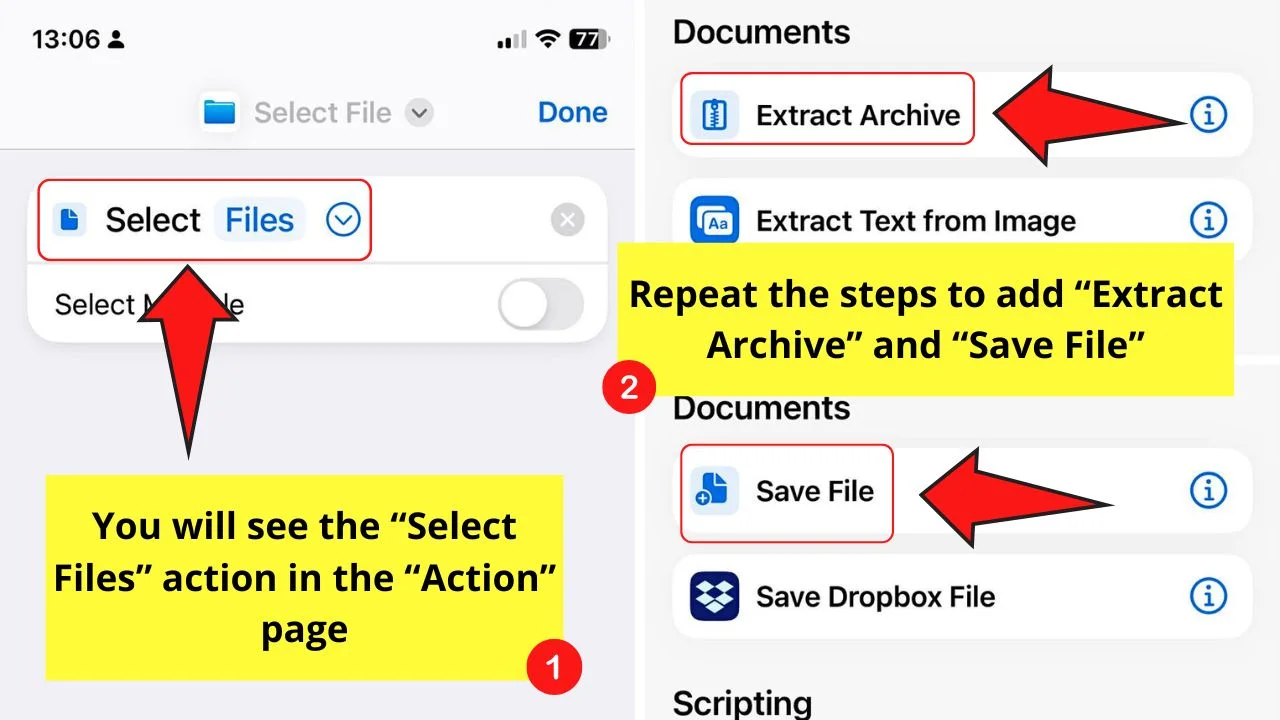 How to Unzip Files on the iPhone Using the Shortcuts App Step 4