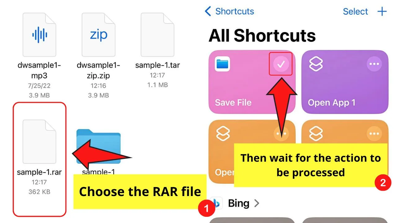 How to Unzip Files on the iPhone Using the Shortcuts App Step 7